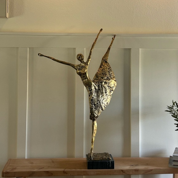 Herco Other - Esther Wertheimer Bronze Sculpture Ballerina Two Tone Marble Base